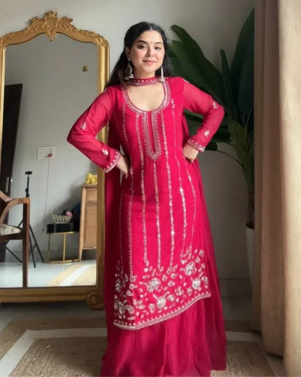 Heavy Sharara Suit With Dupatta Set