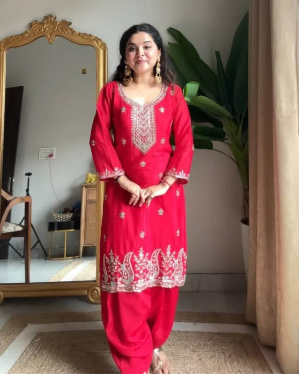 Elegant Chinon Silk Salwar Suit Set