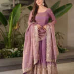 Lavender Sharara Suit With Dupatta Set
