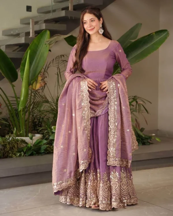 Lavender Sharara Suit With Dupatta Set