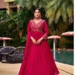 Floor Length Anarkali Gown With Dupatta
