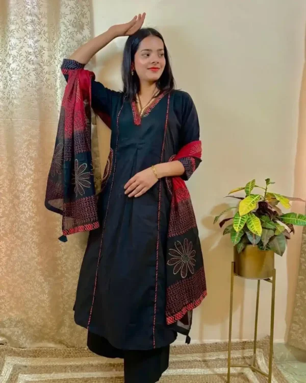 Black cotton suit set