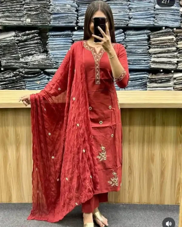 A-Line Cotton Floral Print Suit Set