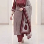 Abstract Print Cotton Kurti Pant Dupatta Set