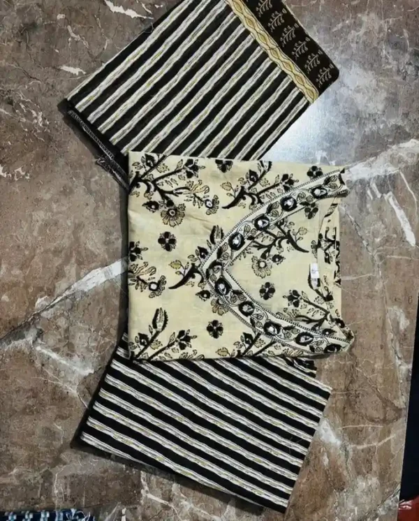 Ajrak Print Cotton Kurti​ Pant Dupatta Set