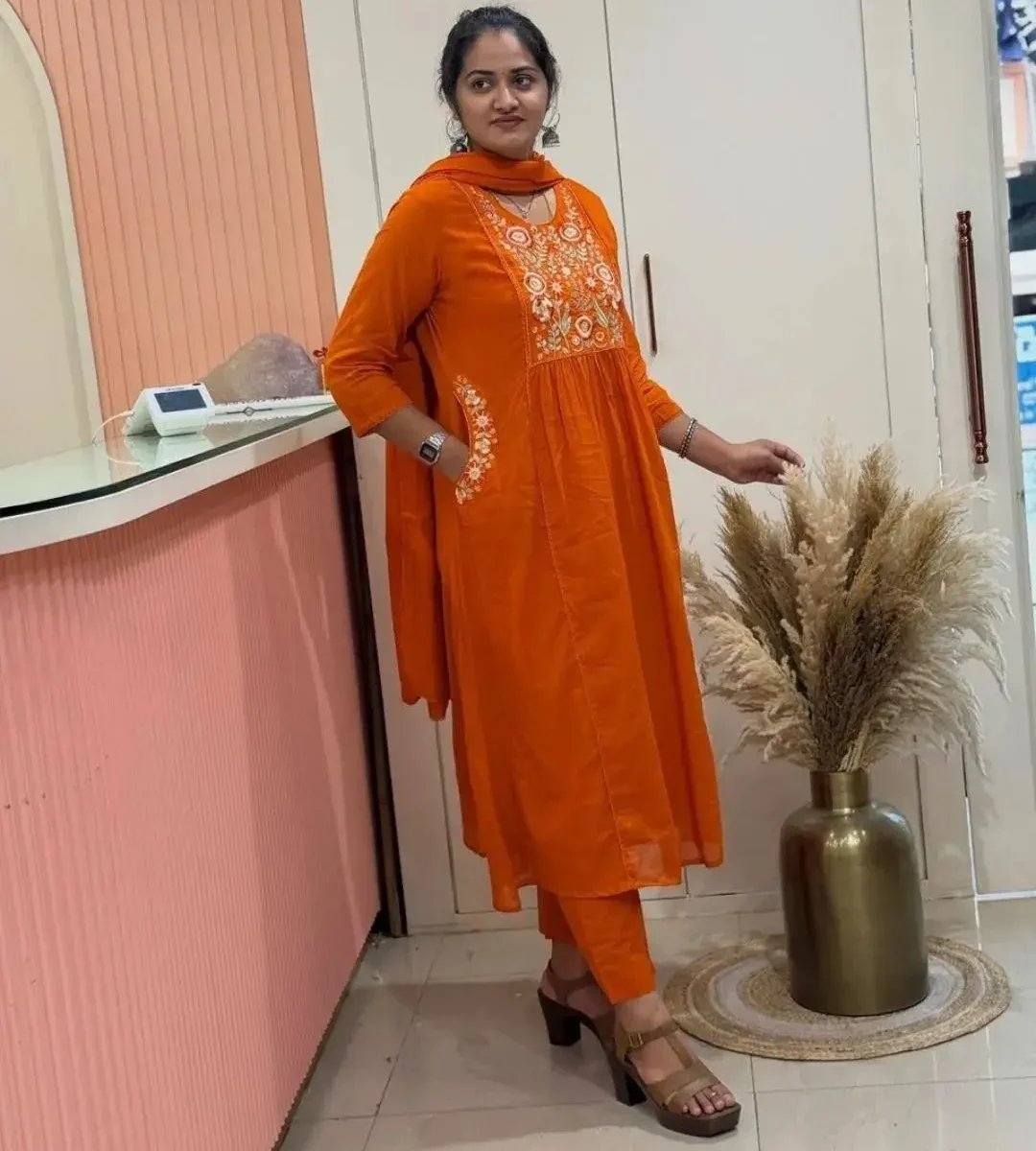 Ajrakh Printed A-Line Suit Set