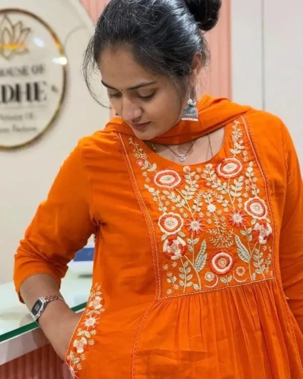 Ajrakh Printed A-Line Suit Set