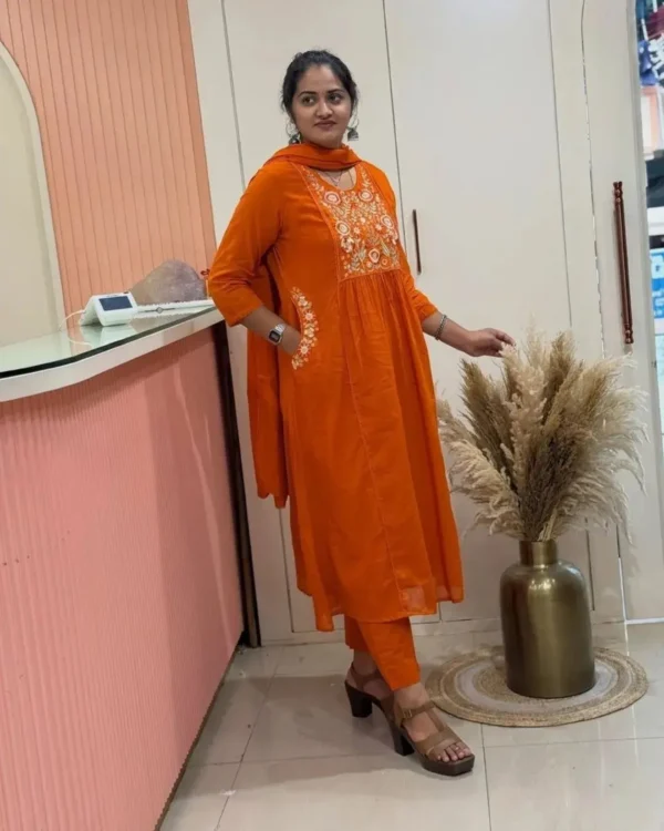 Ajrakh Printed A-Line Suit Set