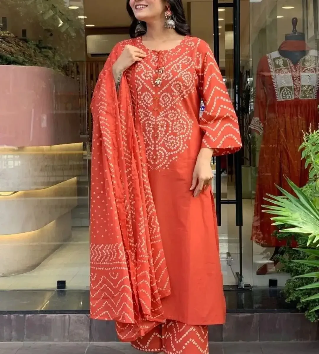 Bandhej Print Kurti Set
