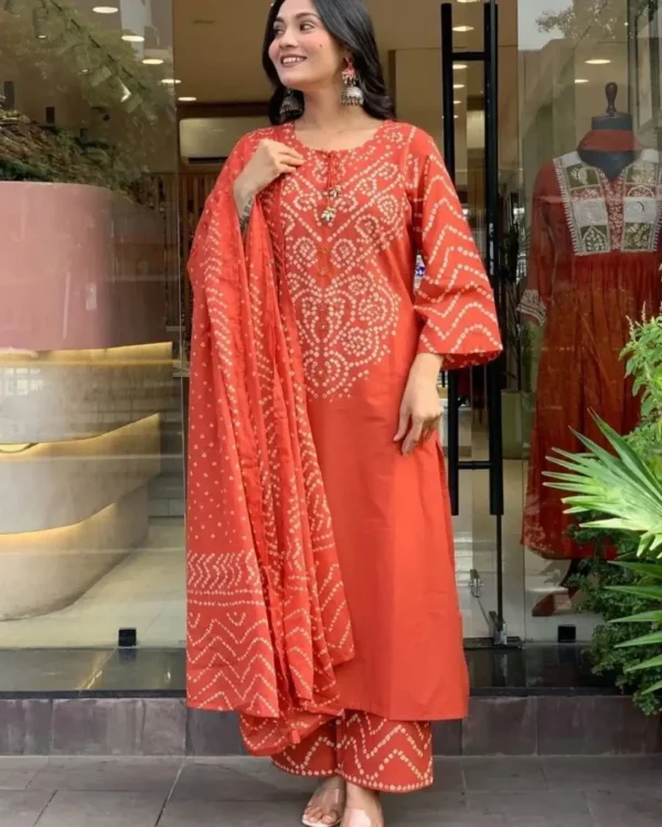 Bandhej Print Kurti Set