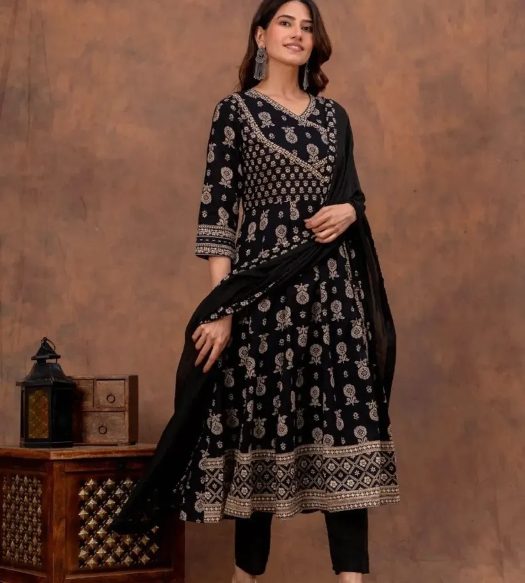 Black Angrakha Style Suit Set​