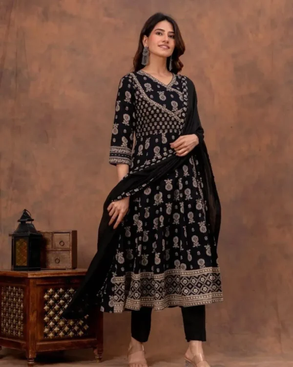 Black Angrakha Style Suit Set​