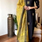 Black Cotton Kurti Pant Set