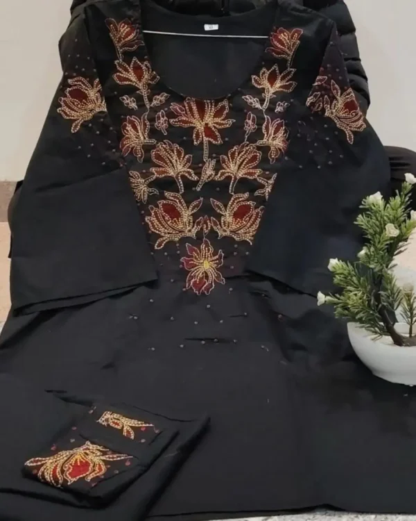 Black Daily Office Wear Kurti Pant