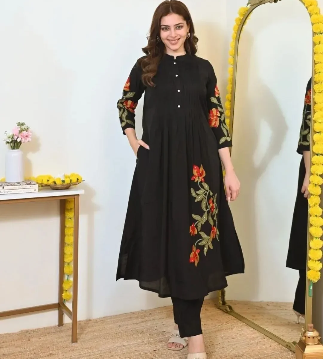 Black Formal Kurti For Office Wear