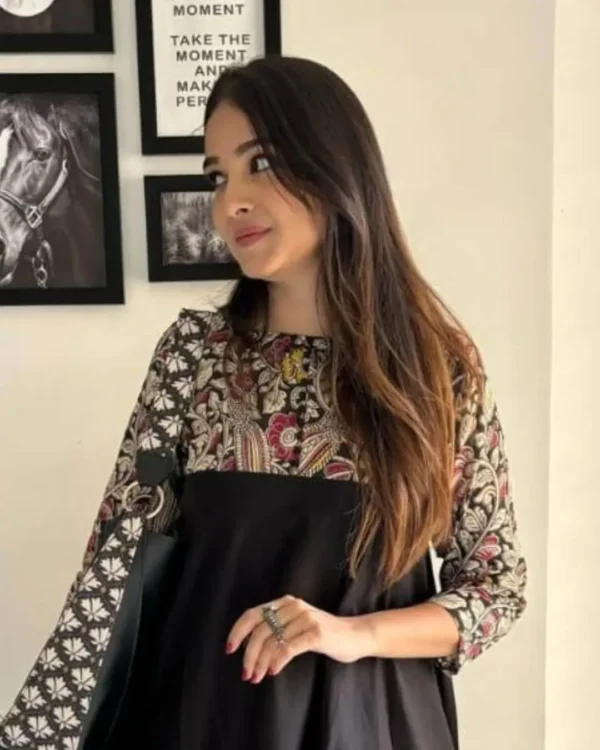 Black Office Wear For Women Kurti Pant Set​