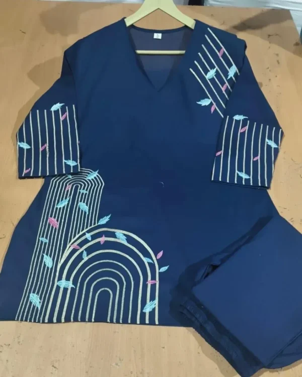 Blue Floral Kurti With Pant