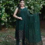 Bottle Green Kurti Set