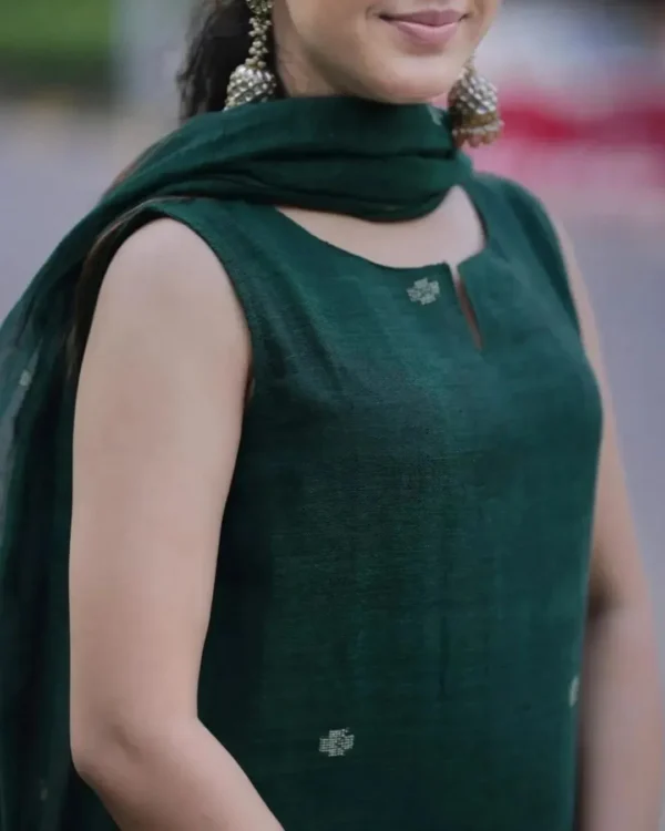 Bottle Green Kurti Set