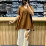 Brown Cotton Printed Co-Ord Set