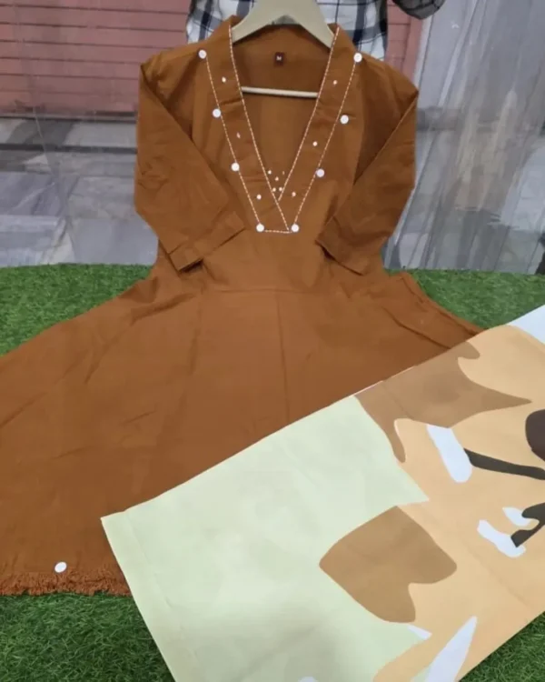 Brown Cotton Printed Co-Ord Set