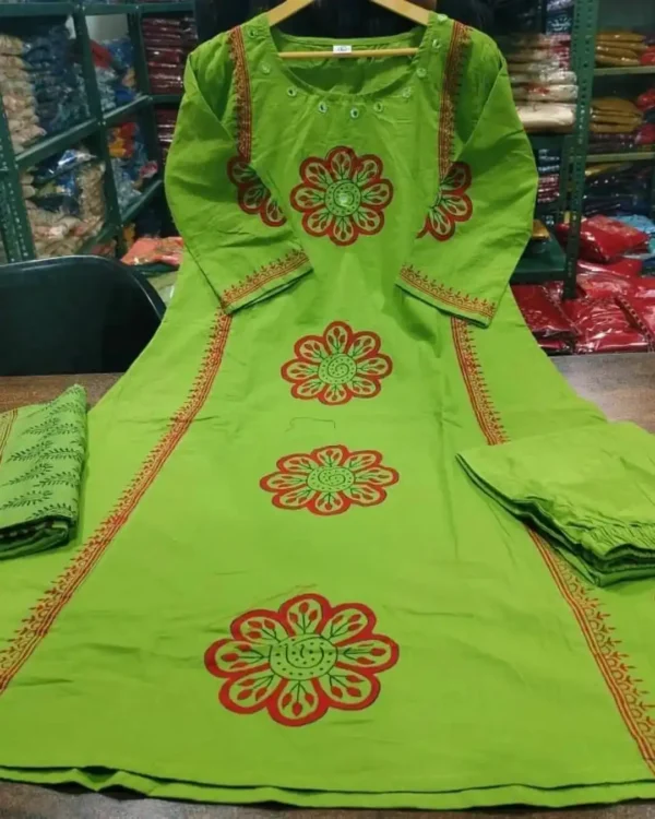 Cotton Anarkali Sanganeri Print ​Suit Set
