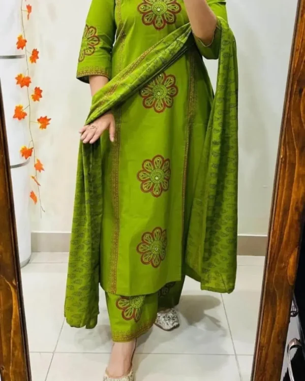 Cotton Anarkali Sanganeri Print ​Suit Set