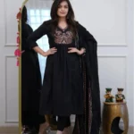 Cotton Black Flared Suit Set