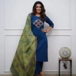 Cotton Blue Suit Set For Women