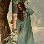 Cotton Dark Green Kurti With Pant