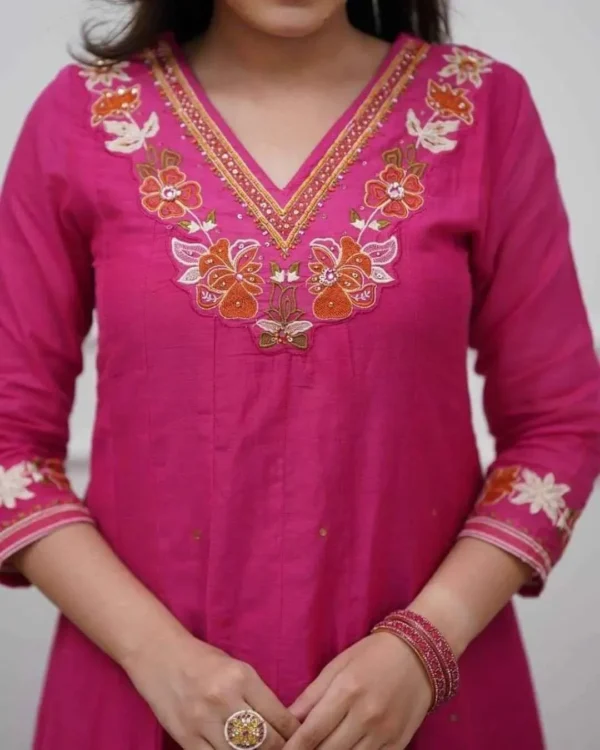 Cotton Flared Anarkali Suit Set