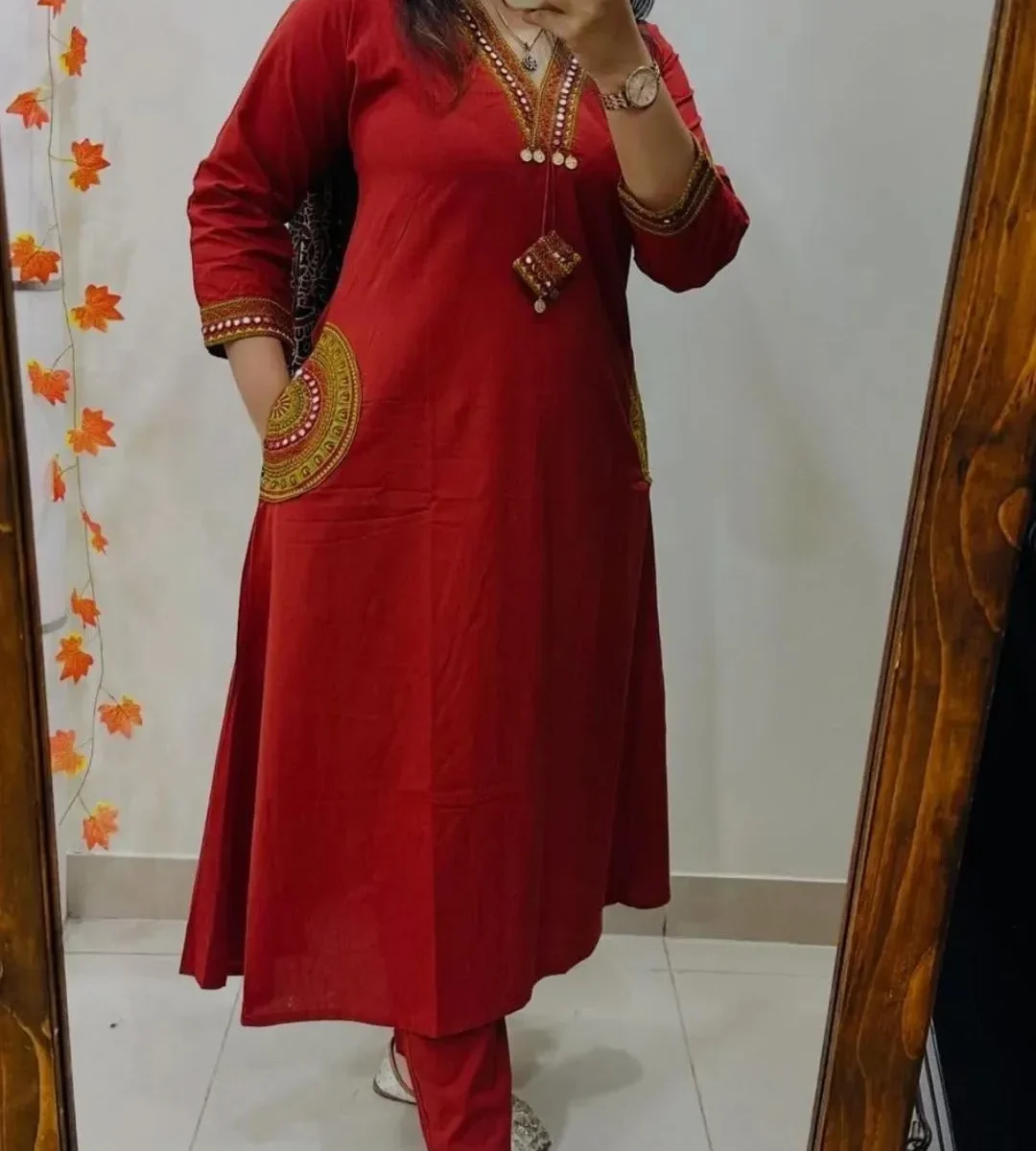 Cotton Flex Marron Suit Set