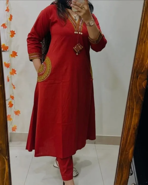 Cotton Flex Marron Suit Set