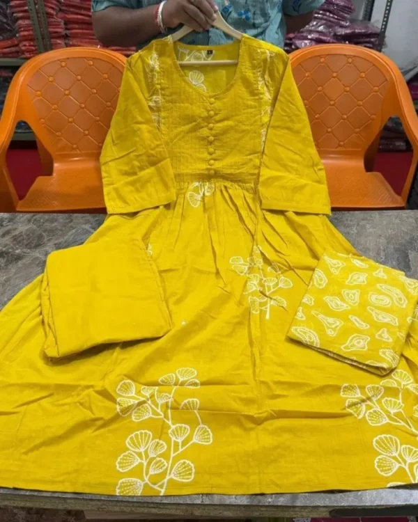 Cotton Floral Anarkali Front
