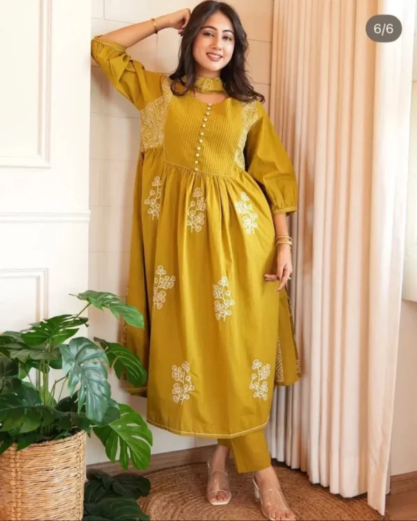 Cotton Floral Anarkali Suit Set