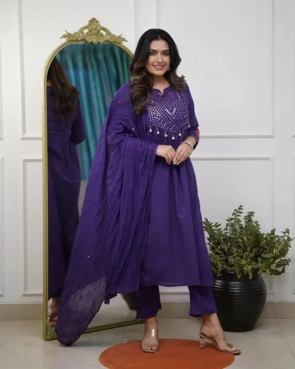 Cotton Floral Print Anarkali Suit Set