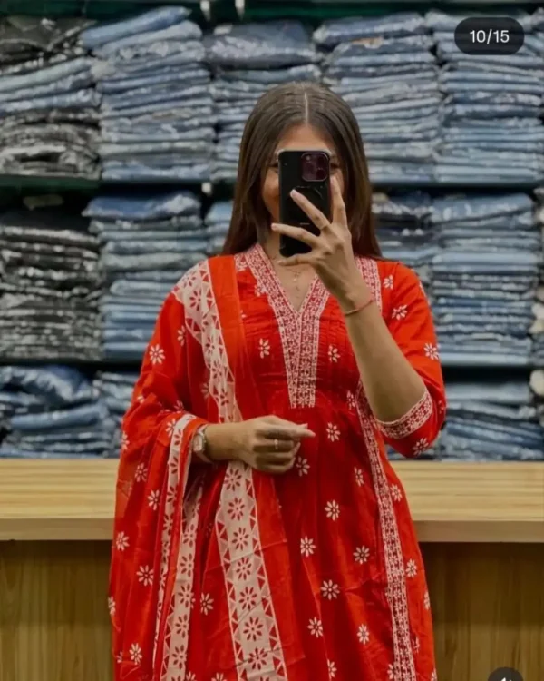 Cotton Floral Print Suit Set