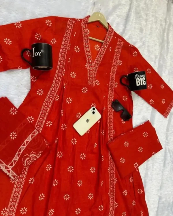 Cotton Floral Print Suit Set