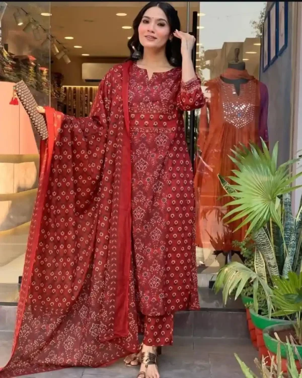 Cotton Floral Print Suit Set