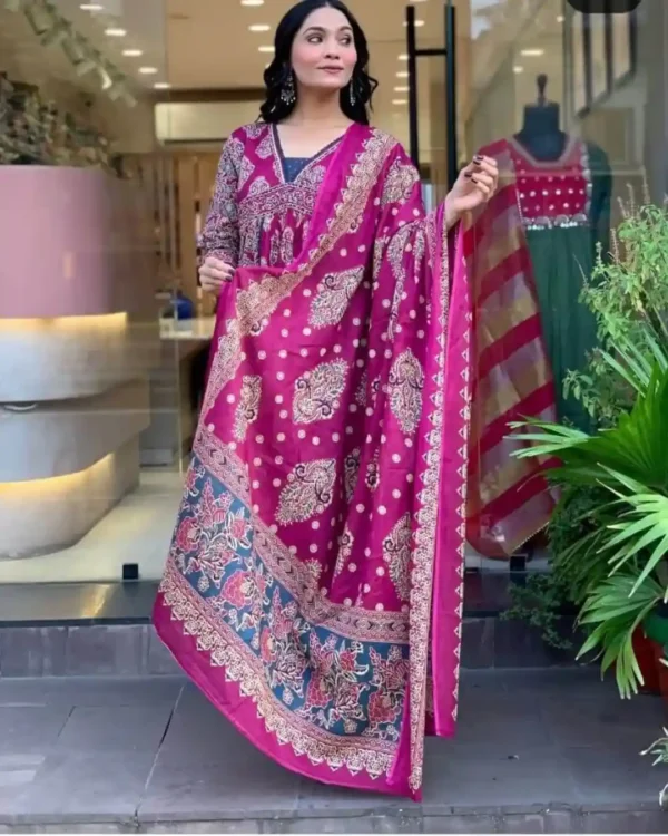 Cotton Full Flared Anarkali Suit Set​