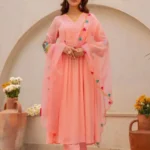 Cotton Pastel Pink Kurti Pant With Dupatta​