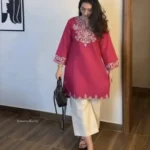 Cotton Pink Kurti With Plazo Set