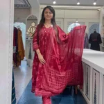 Cotton Printed Anarkali Suit Set