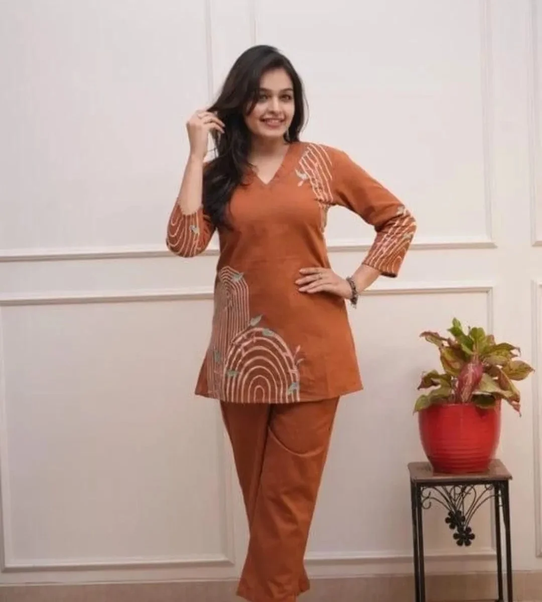 Cotton Printed Kurti Pant Set