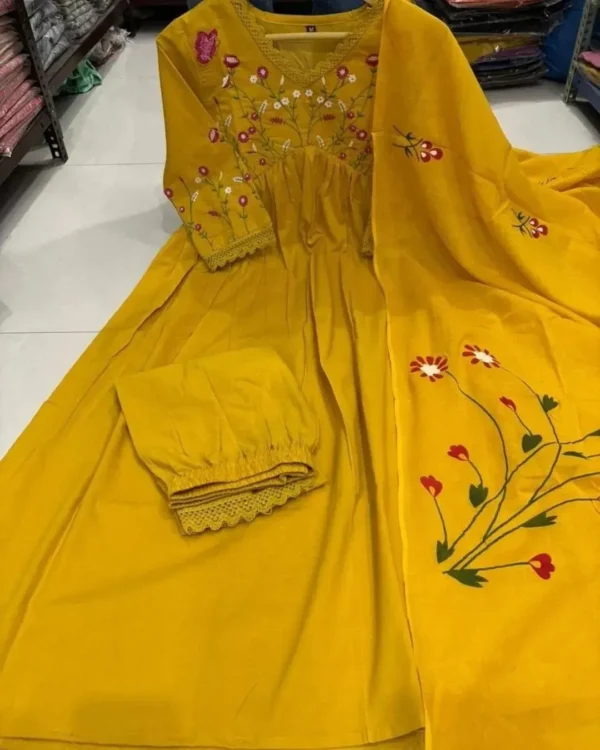 Cotton Printed Yellow Suit Set