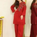 Cotton Red Color Kurti Set