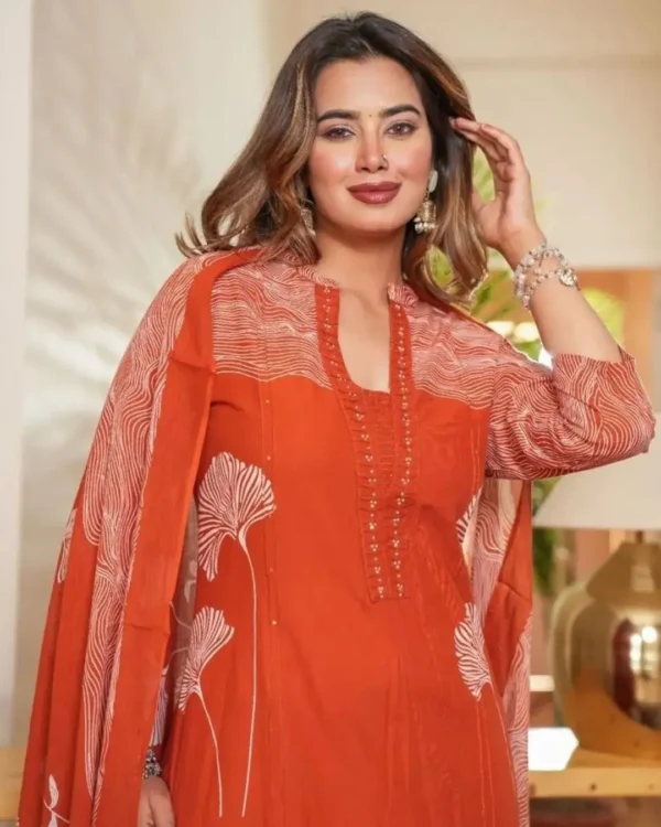 Cotton Sanganeri Print Kurti Pant Dupatta Set