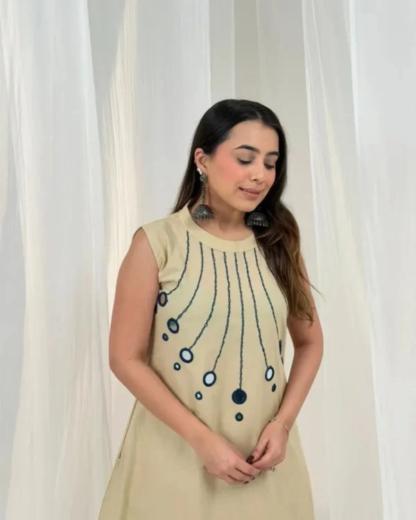 Cotton Sleeveless Kurti With Palazzo Set