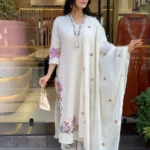Cotton White Kurti With White Dupatta