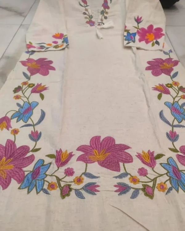 Cotton White Kurti With White Dupatta